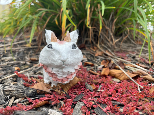 Wolpertinger Resin OOAK Designer Toy - Snow Bunting