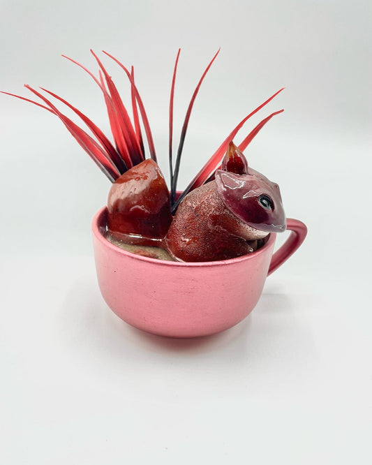 Red Iridescent Dishware Terrarium - Pondling